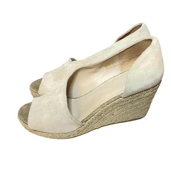 Vince Sonora Suede Asymmetrical Wedge Espadrilles Sz. 8.5 - Picture 3 of 6